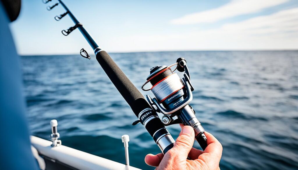 Snoekbaars hengel voor bootvissen